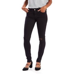 Levi’s 711 Skinny Jean - BLACK distressed - 28